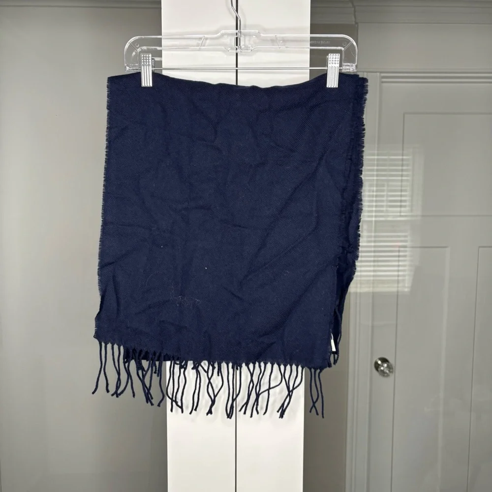 NWT Madewell Wool Scarf Dark Nightfall Navy Blue